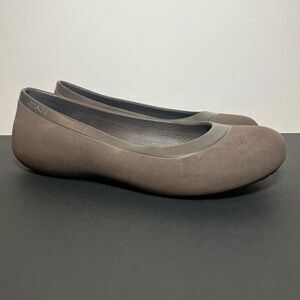 Womens CROCS Dark Brown Slip On Ballet Flats / Size 7